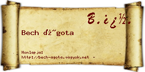Bech Ágota névjegykártya